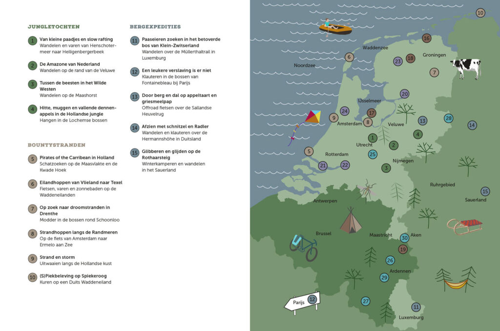 De kaart met alle Mini Expedities in Nederland en België